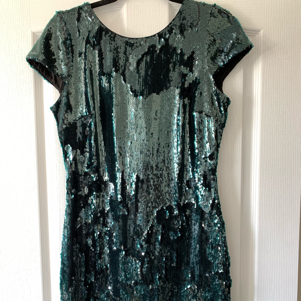 Green Sequin Mini Dress